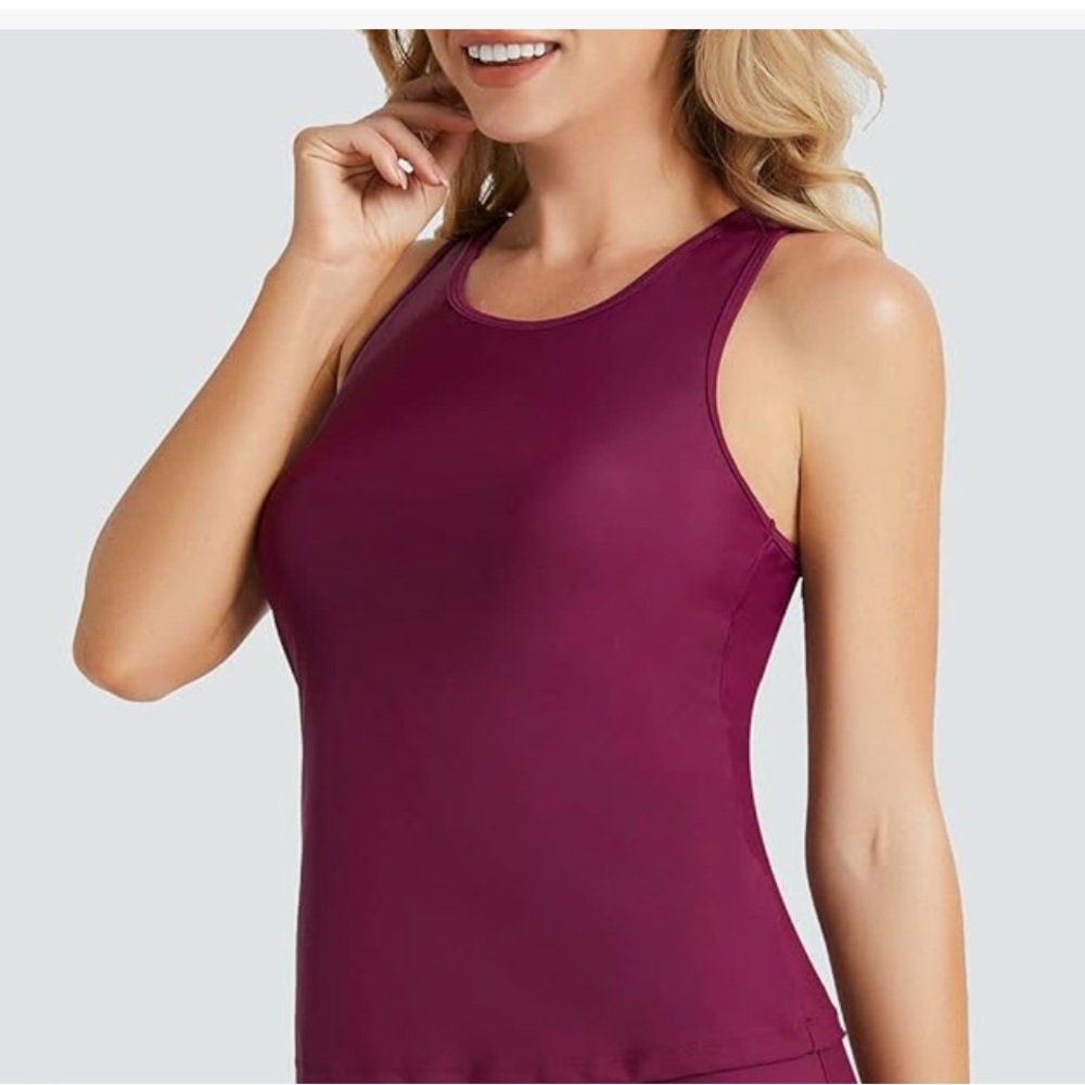 Baleaf Women's Maroon Tankini Top